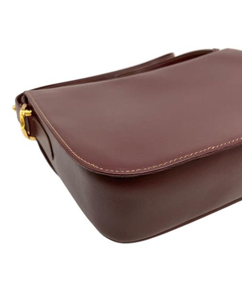 Cartier（カルティエ）Cartier (カルティエ) フラップ式ショルダーバッグ マストライン ボルドーの古着・服飾アイテム