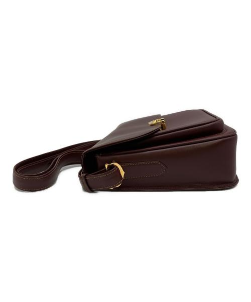 Cartier（カルティエ）Cartier (カルティエ) フラップ式ショルダーバッグ マストライン ボルドーの古着・服飾アイテム