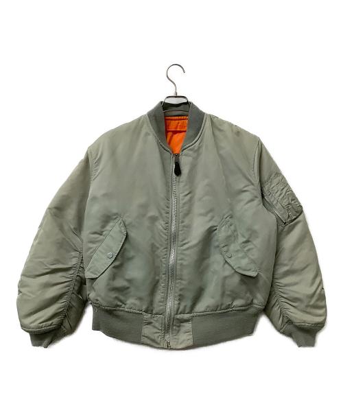 US ARMY（ユーエスアーミー）US ARMY (ユーエスアーミー) MA-1ジャケット フライトジャケット グリーン サイズ:LARGEの古着・服飾アイテム