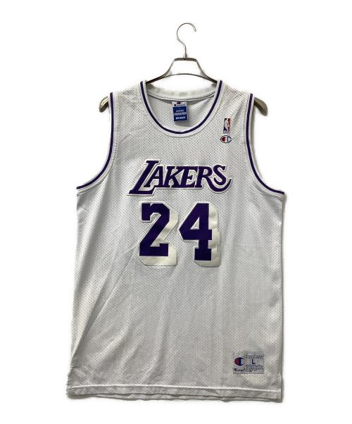 Champion（チャンピオン）Champion (チャンピオン) ゲームシャツ　Kobe Bryant　Los Angeles Lakers ホワイト サイズ:Lの古着・服飾アイテム