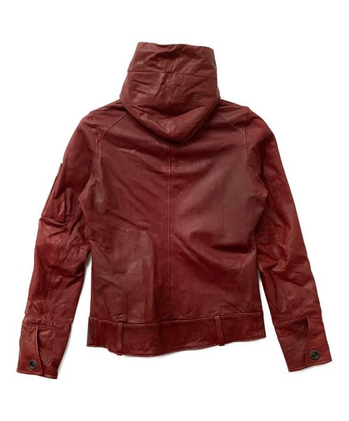 AVIREX（アヴィレックス）AVIREX (アヴィレックス) レザージャケット フード付きライダースジャケット レッド サイズ:不明の古着・服飾アイテム