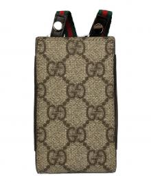 GUCCI（グッチ）の古着「ネックポーチ GGスプリーム・シェリーライン」｜ベージュ