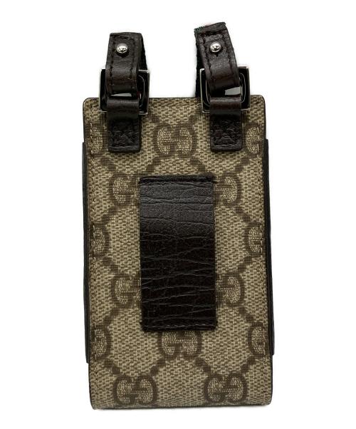 GUCCI（グッチ）GUCCI (グッチ) ネックポーチ GGスプリーム・シェリーライン ベージュの古着・服飾アイテム