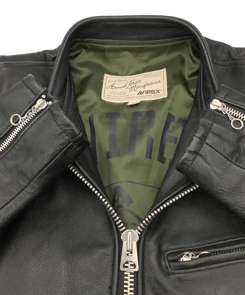 AVIREX（アヴィレックス）AVIREX (アヴィレックス) ジャケット シングルライダースジャケット ブラック サイズ:Mの古着・服飾アイテム