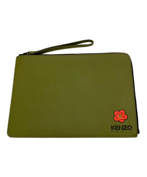 KENZO（ケンゾー）KENZO (ケンゾー) クラッチバッグ　BL-0292-FD5　花 オリーブの古着・服飾アイテム