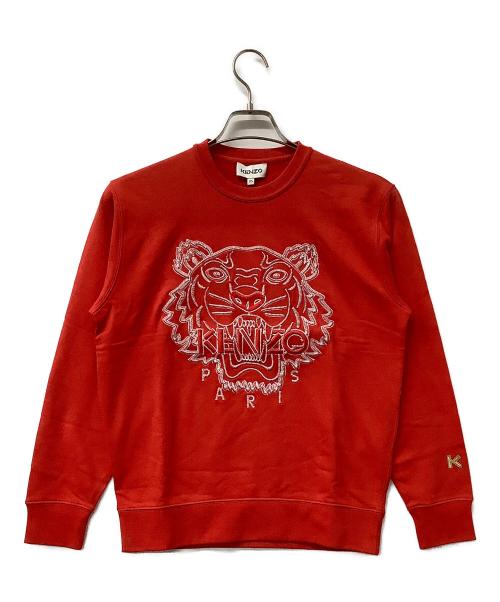 KENZO（ケンゾー）KENZO (ケンゾー) クルーネックスウェット タイガーヘッドデザイン オレンジ サイズ:XSの古着・服飾アイテム