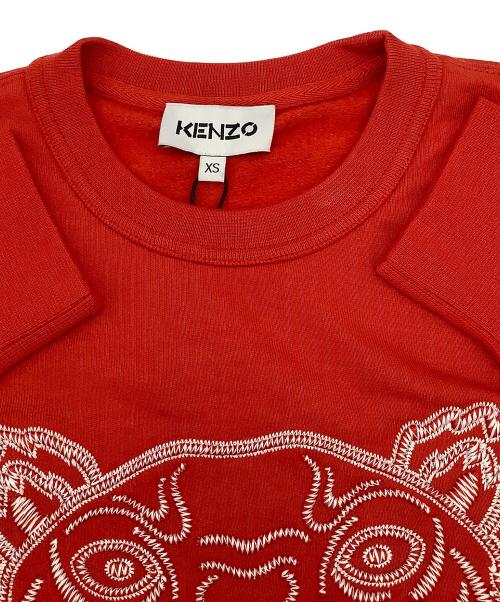KENZO（ケンゾー）KENZO (ケンゾー) クルーネックスウェット タイガーヘッドデザイン オレンジ サイズ:XSの古着・服飾アイテム