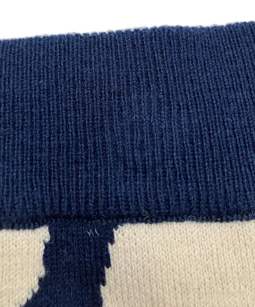 KENZO（ケンゾー）KENZO (ケンゾー) ニットスカート フラワージャガードミニスカート ネイビー×ホワイト サイズ:XSの古着・服飾アイテム