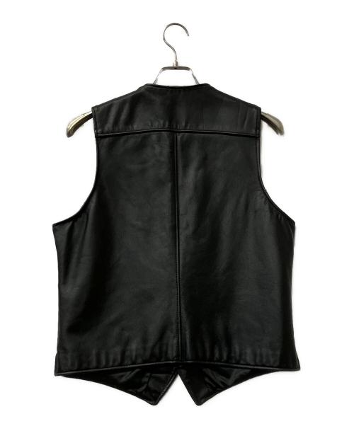 Schott（ショット）Schott (ショット) レザーベスト　MADE　IN　USA ブラック サイズ:Mの古着・服飾アイテム