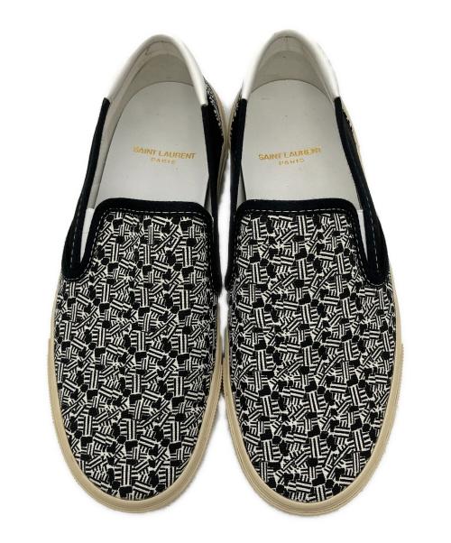 Saint Laurent Paris（サンローランパリ）Saint Laurent Paris (サンローランパリ) スリッポン ブラック×ホワイト サイズ:25の古着・服飾アイテム