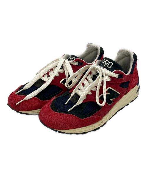 NEW BALANCE（ニューバランス）NEW BALANCE (ニューバランス) ローカットスニーカー 990v2 レッド×ネイビー サイズ:25.5の古着・服飾アイテム