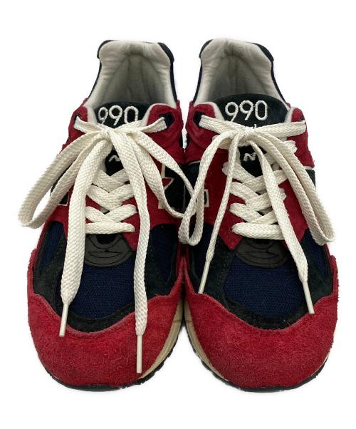 NEW BALANCE（ニューバランス）NEW BALANCE (ニューバランス) ローカットスニーカー 990v2 レッド×ネイビー サイズ:25.5の古着・服飾アイテム