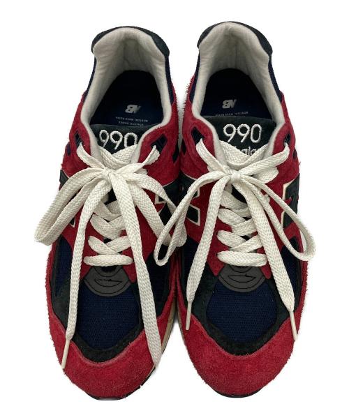 NEW BALANCE（ニューバランス）NEW BALANCE (ニューバランス) ローカットスニーカー 990v2 レッド×ネイビー サイズ:25.5の古着・服飾アイテム