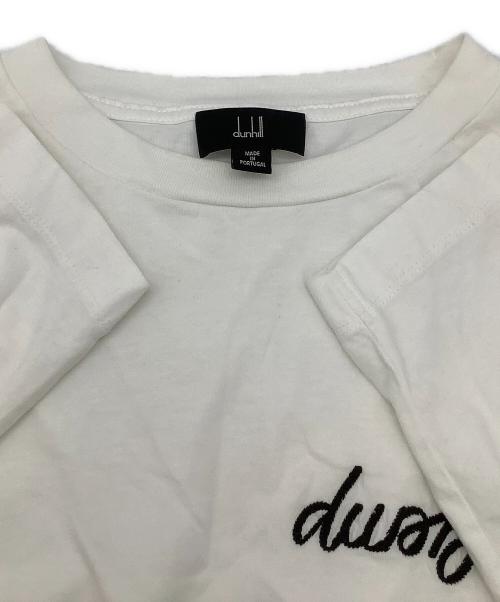 dunhill（ダンヒル）dunhill (ダンヒル) 長袖カットソー チェーン刺繍ロゴカットソー ホワイト サイズ:Mの古着・服飾アイテム