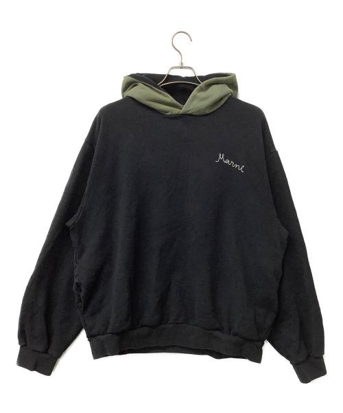 MARNI（マルニ）MARNI (マルニ) パーカー バイカラーロゴパーカー グリーン×ブラック サイズ:46の古着・服飾アイテム