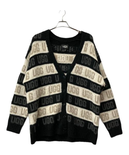 UGG（アグ）UGG (アグ) Graphic Logo Cardigan ブラック×ホワイト サイズ:Mの古着・服飾アイテム