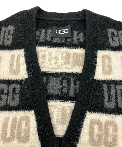 UGG（アグ）UGG (アグ) Graphic Logo Cardigan ブラック×ホワイト サイズ:Mの古着・服飾アイテム