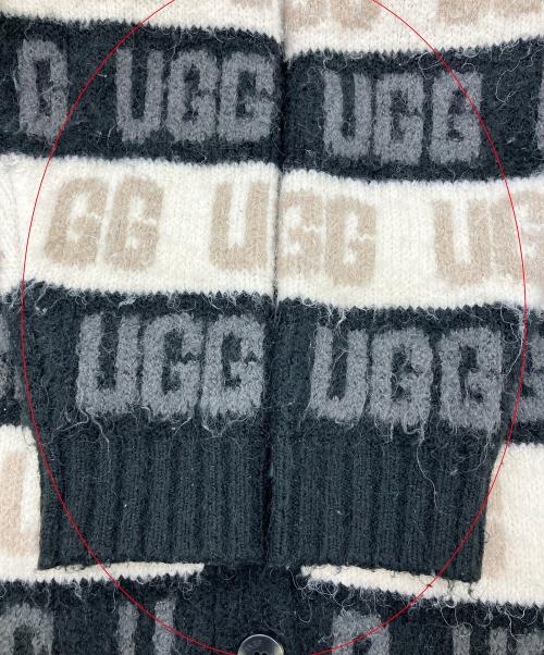 UGG（アグ）UGG (アグ) Graphic Logo Cardigan ブラック×ホワイト サイズ:Mの古着・服飾アイテム