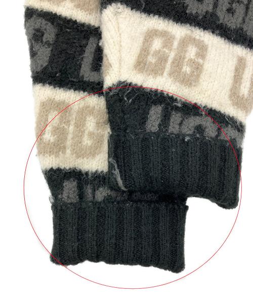 UGG（アグ）UGG (アグ) Graphic Logo Cardigan ブラック×ホワイト サイズ:Mの古着・服飾アイテム