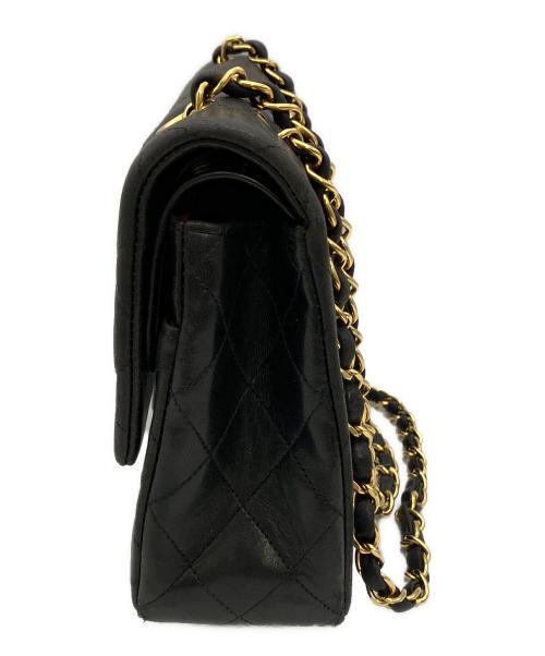 CHANEL（シャネル）CHANEL (シャネル) Wフラップチェーンショルダーバッグ  マトラッセ25　3438018 ブラック×ゴールドの古着・服飾アイテム