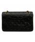 CHANEL (シャネル) Wフラップチェーンショルダーバッグ  マトラッセ25　3438018 ブラック×ゴールド：450000円