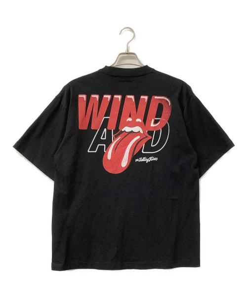 WIND AND SEA（ウィンダンシー）WIND AND SEA (ウィンダンシー) THE ROLLING STONES (ザ ローリングストーンズ) 半袖カットソー S/S TEE ブラック サイズ:Mの古着・服飾アイテム