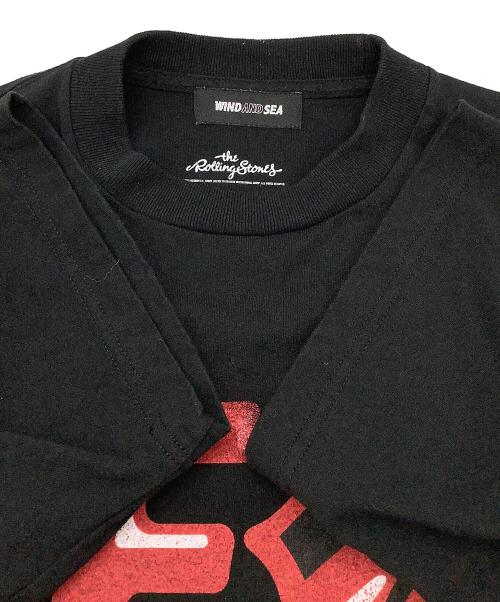 WIND AND SEA（ウィンダンシー）WIND AND SEA (ウィンダンシー) THE ROLLING STONES (ザ ローリングストーンズ) 半袖カットソー S/S TEE ブラック サイズ:Mの古着・服飾アイテム