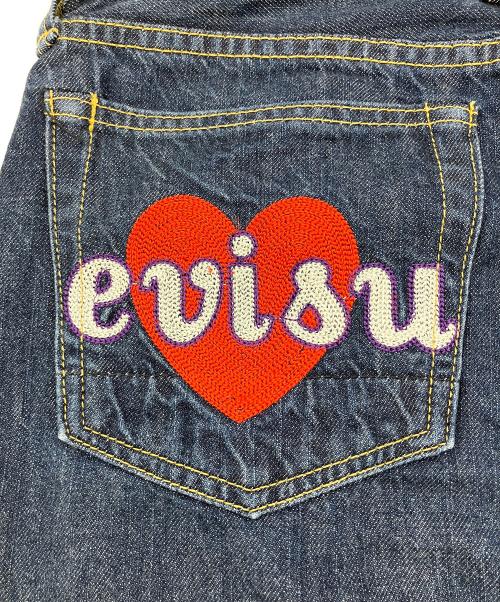 EVISU（エヴィス）EVISU (エヴィス) デニムパンツ　donna　ハート刺繍 ブルー サイズ:Sの古着・服飾アイテム