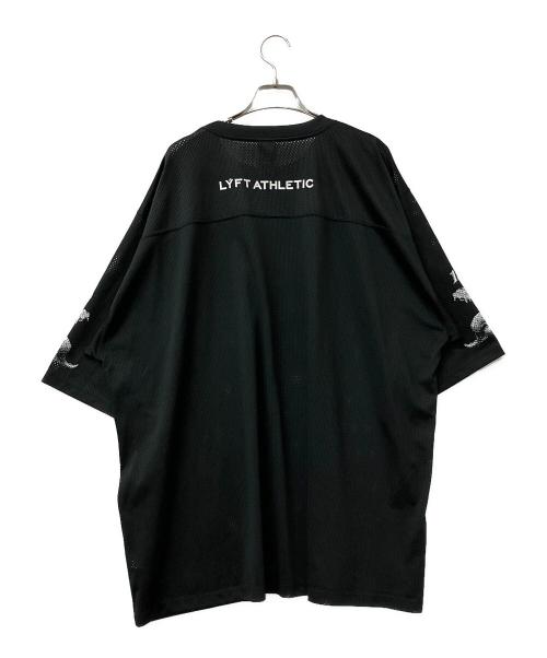 Lyft（リフト）Lyft (リフト) ゲームシャツ  メッシュ　United kingdom ホワイト×ブラック サイズ:Lの古着・服飾アイテム