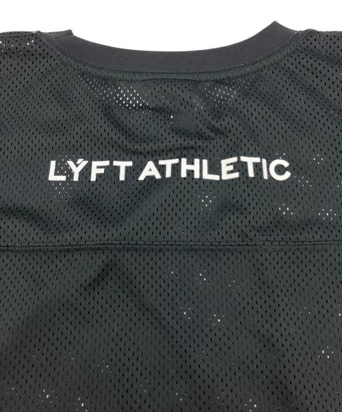 Lyft（リフト）Lyft (リフト) ゲームシャツ  メッシュ　United kingdom ホワイト×ブラック サイズ:Lの古着・服飾アイテム