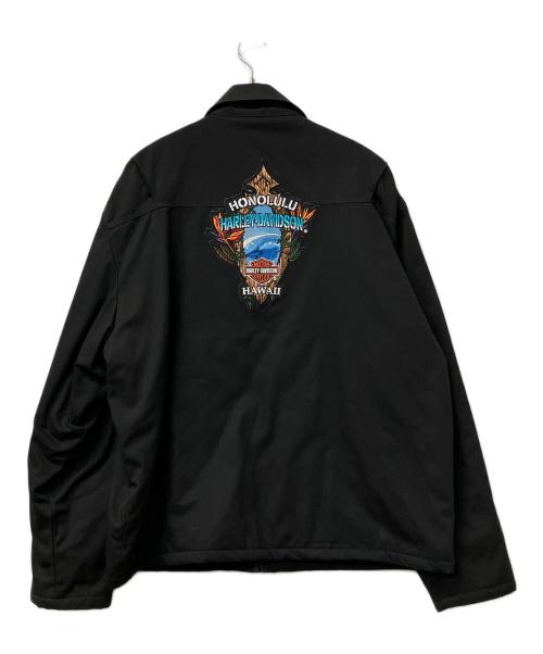HARLEY-DAVIDSON（ハーレーダビッドソン）HARLEY-DAVIDSON (ハーレーダビッドソン) ジップアップジャケット ブラック サイズ:2Xの古着・服飾アイテム