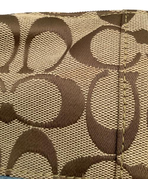 COACH（コーチ）COACH (コーチ) ハンドバッグ シグネチャー ワンショルダーバッグ ブラウン×スカイブルーの古着・服飾アイテム