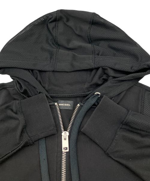 DIESEL（ディーゼル）DIESEL (ディーゼル) パーカー メッシュジップパーカー ブラック サイズ:Mの古着・服飾アイテム