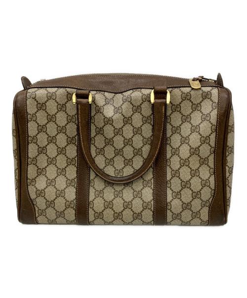 GUCCI（グッチ）GUCCI (グッチ) ハンドバッグ　製造番号なし  ブラウン×ベージュの古着・服飾アイテム