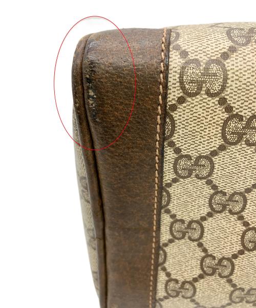 GUCCI（グッチ）GUCCI (グッチ) ハンドバッグ　製造番号なし  ブラウン×ベージュの古着・服飾アイテム