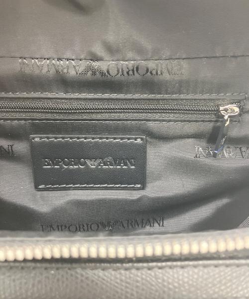 EMPORIO ARMANI（エンポリオ アルマーニ）EMPORIO ARMANI (エンポリオ アルマーニ) ベルトバッグ 再生サフィアーノレザー イーグルプレート付き ブラックの古着・服飾アイテム