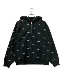 SUPREME（シュプリーム）の古着「ジップパーカー Repeat Script Zip Up Hooded Sweatshirt」｜ブラック