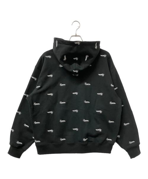 SUPREME（シュプリーム）SUPREME (シュプリーム) ジップパーカー Repeat Script Zip Up Hooded Sweatshirt ブラック サイズ:Largeの古着・服飾アイテム