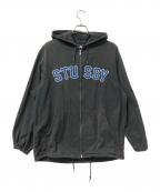 stussyステューシー）の古着「パーカー ジップパーカー」｜ブラック