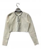 ALEXANDER WANG.Tアレキサンダーワンティー）の古着「厚手カーディガン Cropped Stretch Knit Cardigan」｜ホワイト×ブラック