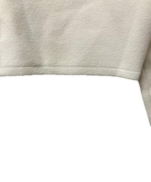 ALEXANDER WANG.T（アレキサンダーワンティー）ALEXANDER WANG.T (アレキサンダーワンティー) 厚手カーディガン Cropped Stretch Knit Cardigan ホワイト×ブラック サイズ:Sの古着・服飾アイテム