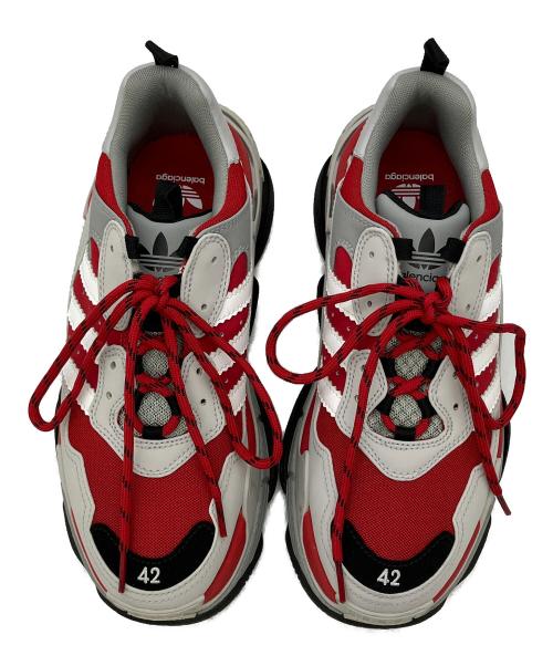 BALENCIAGA（バレンシアガ）BALENCIAGA (バレンシアガ) adidas (アディダス) スニーカー　TripIeS トリプル S スニーカー グレー×レッド サイズ:27.5の古着・服飾アイテム