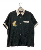 TAILOR TOYOテーラー東洋）の古着「スカシャツ ROARING TIGER」｜ブラック×ホワイト