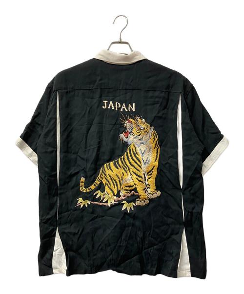 TAILOR TOYO（テーラー東洋）TAILOR TOYO (テーラー東洋) スカシャツ ROARING TIGER ブラック×ホワイト サイズ:Lの古着・服飾アイテム