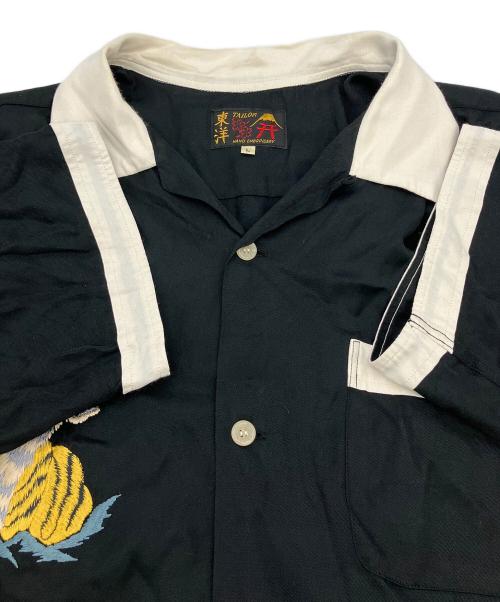 TAILOR TOYO（テーラー東洋）TAILOR TOYO (テーラー東洋) スカシャツ ROARING TIGER ブラック×ホワイト サイズ:Lの古着・服飾アイテム