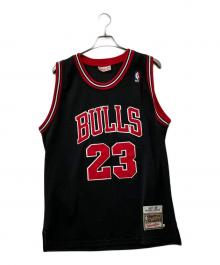 MITCHELL & NESS（ミッチェルアンドネス）の古着「ノースリーブカットソー」｜ブラック×レッド