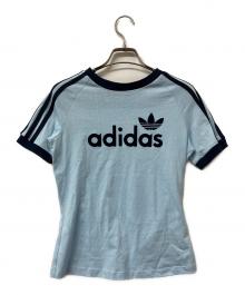adidas（アディダス）の古着「半袖カットソー リニア グラフィック カリ半袖Tシャツ」｜ブルー