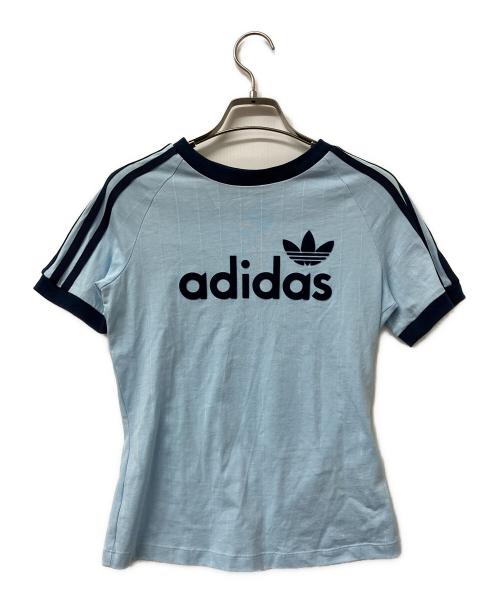 adidas（アディダス）adidas (アディダス) 半袖カットソー リニア グラフィック カリ半袖Tシャツ ブルー サイズ:J Lの古着・服飾アイテム