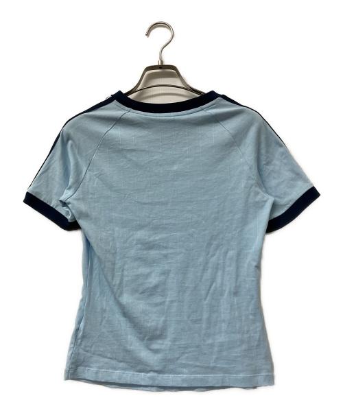 adidas（アディダス）adidas (アディダス) 半袖カットソー リニア グラフィック カリ半袖Tシャツ ブルー サイズ:J Lの古着・服飾アイテム