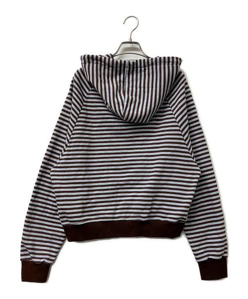 ILLIGO（イリゴ）ILLIGO (イリゴ) ジップパーカー 129 ロゴパッチ フードパーカー ジップアップ ストライプ ブルー サイズ:Sの古着・服飾アイテム